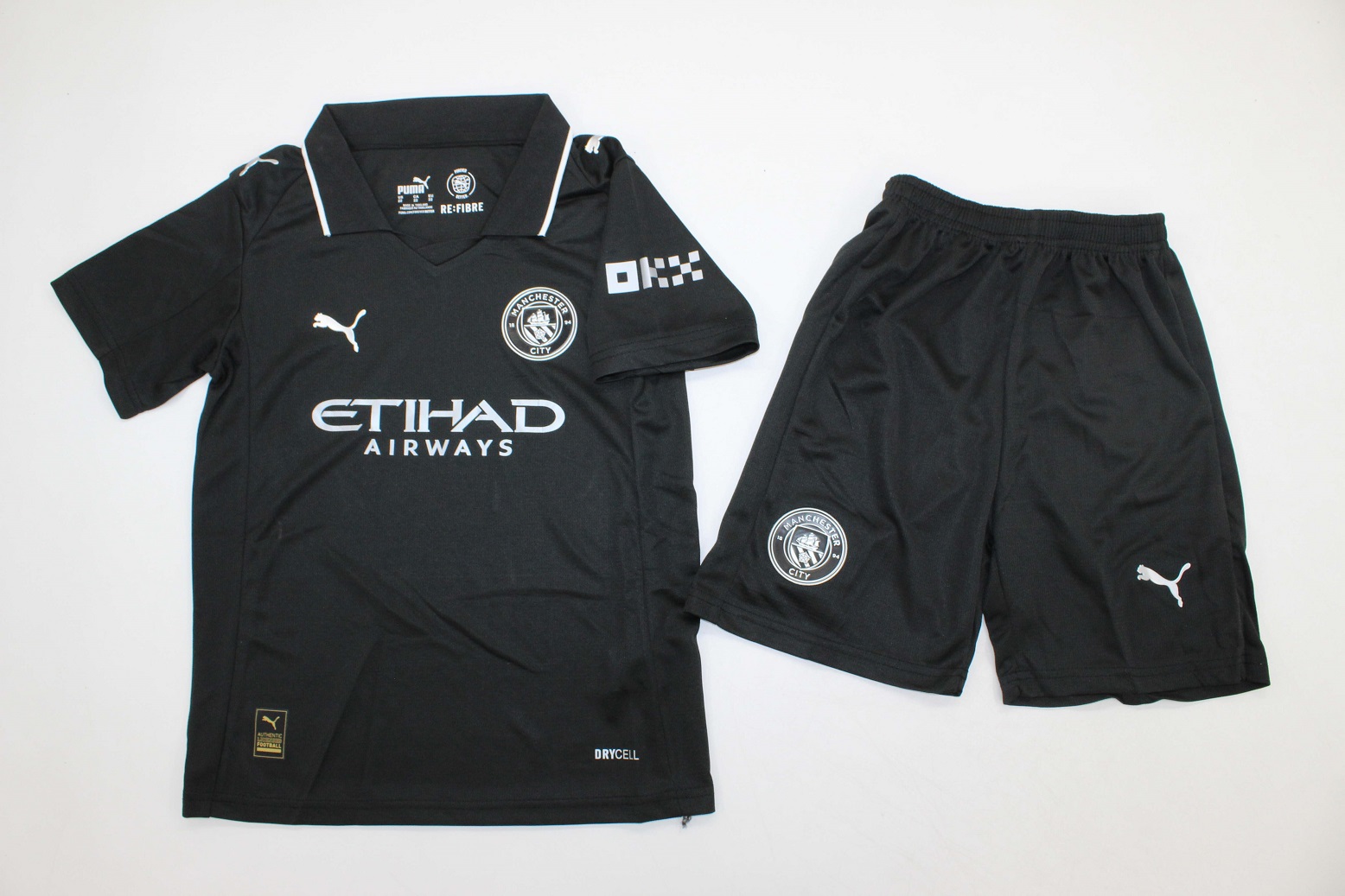 Kids-Manchester City 25/26 Away Black Soccer Jersey